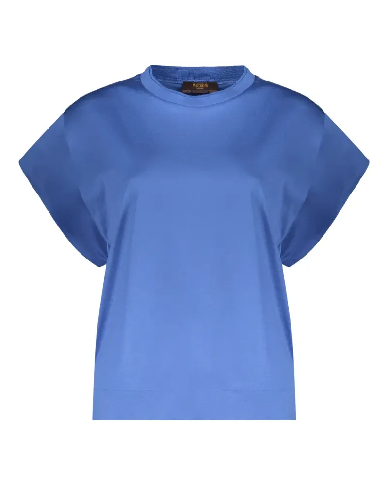 MOORER T-Shirt mit kurzen Ärmeln - Blau Blau