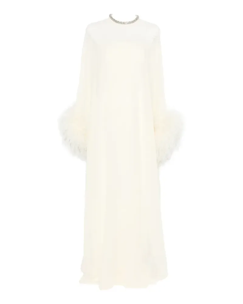 Roland Mouret feather-trim gown - Nude Nude