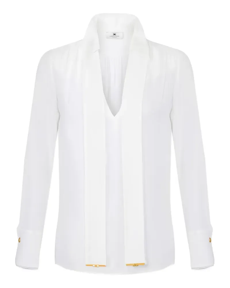Elisabetta Franchi Bluse mit V-Ausschnitt - Weiß Weiß