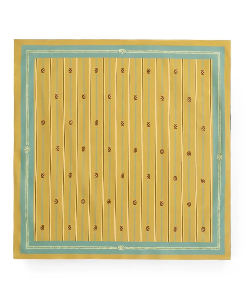 Drôle de Monsieur logo-print striped scarf - Gelb Gelb