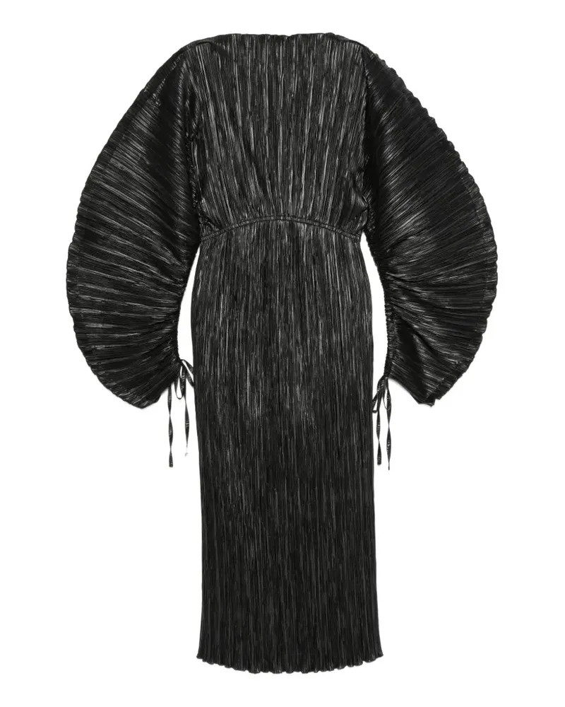 Cult Gaia Freda Midikleid mit Ballonärmeln in Plissee-Optik - Schwarz Schwarz