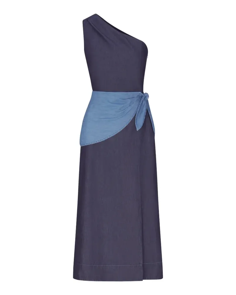 Simon Miller Belem One-Shoulder-Midikleid aus Chambray - Blau Blau