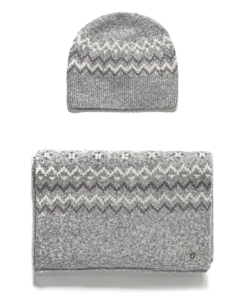 Guess Beanie mit Zickzackmuster - Grau Grau