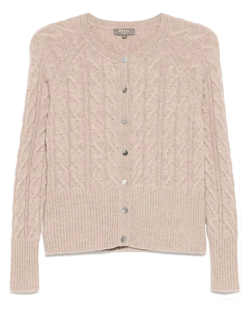 N.Peal Myla Cable Cardigan - Nude Nude