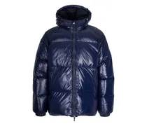 hooded puffer coat - Blau