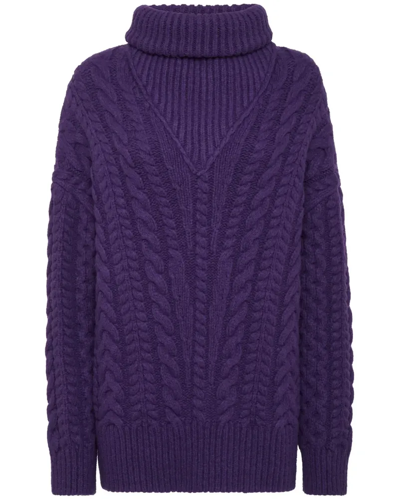 Philipp Plein Skull&Bones Rollkragenpullover - Violett Violett