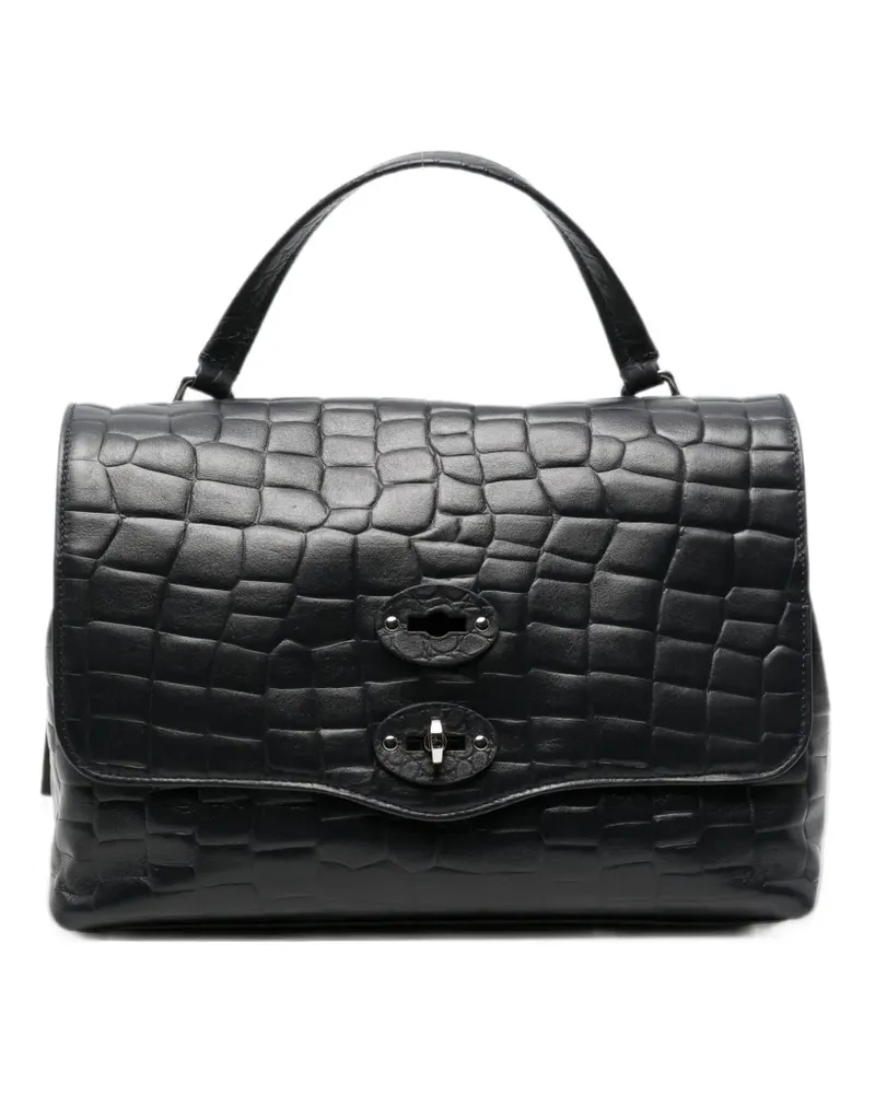 Zanellato Postina croc-effect tote bag - Blau Blau