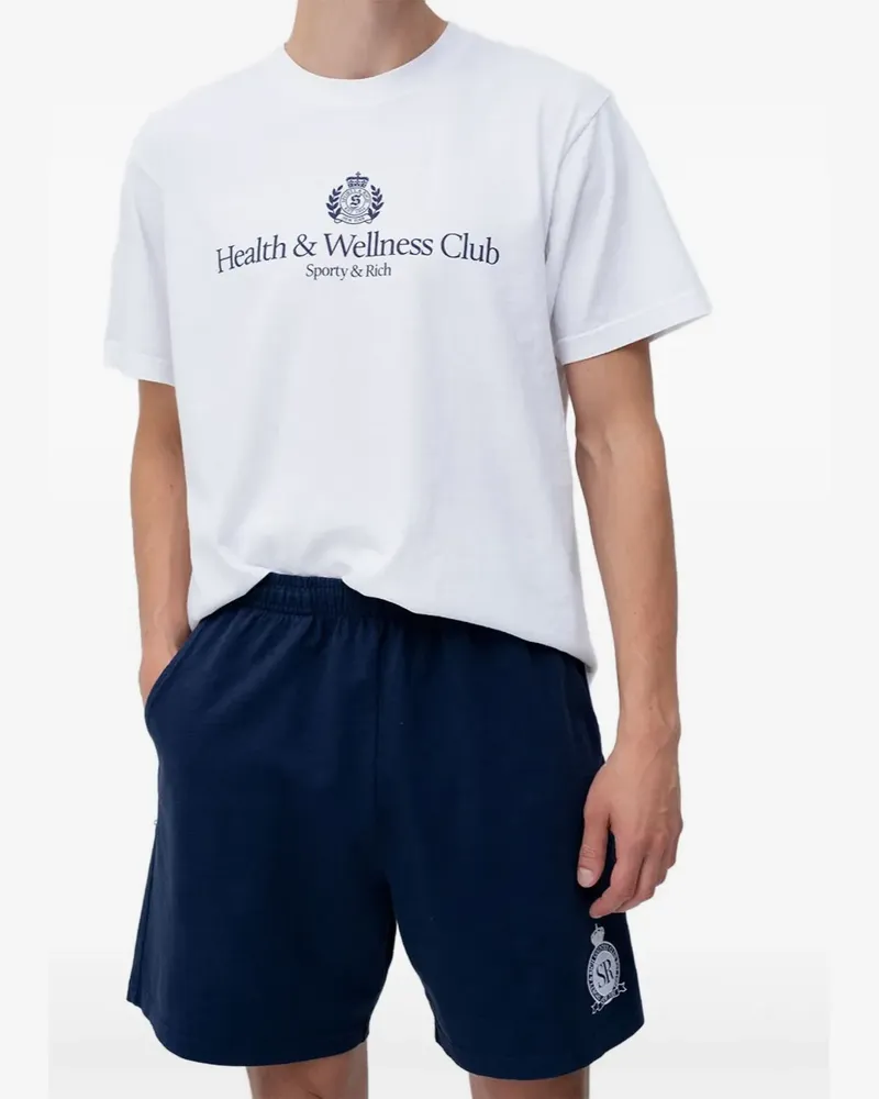 SPORTY & RICH Shorts mit Logo-Tasche - Blau Blau