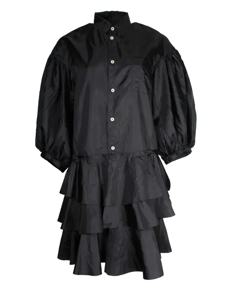 Comme des Garçons puff-sleeve tiered mini dress - Schwarz Schwarz