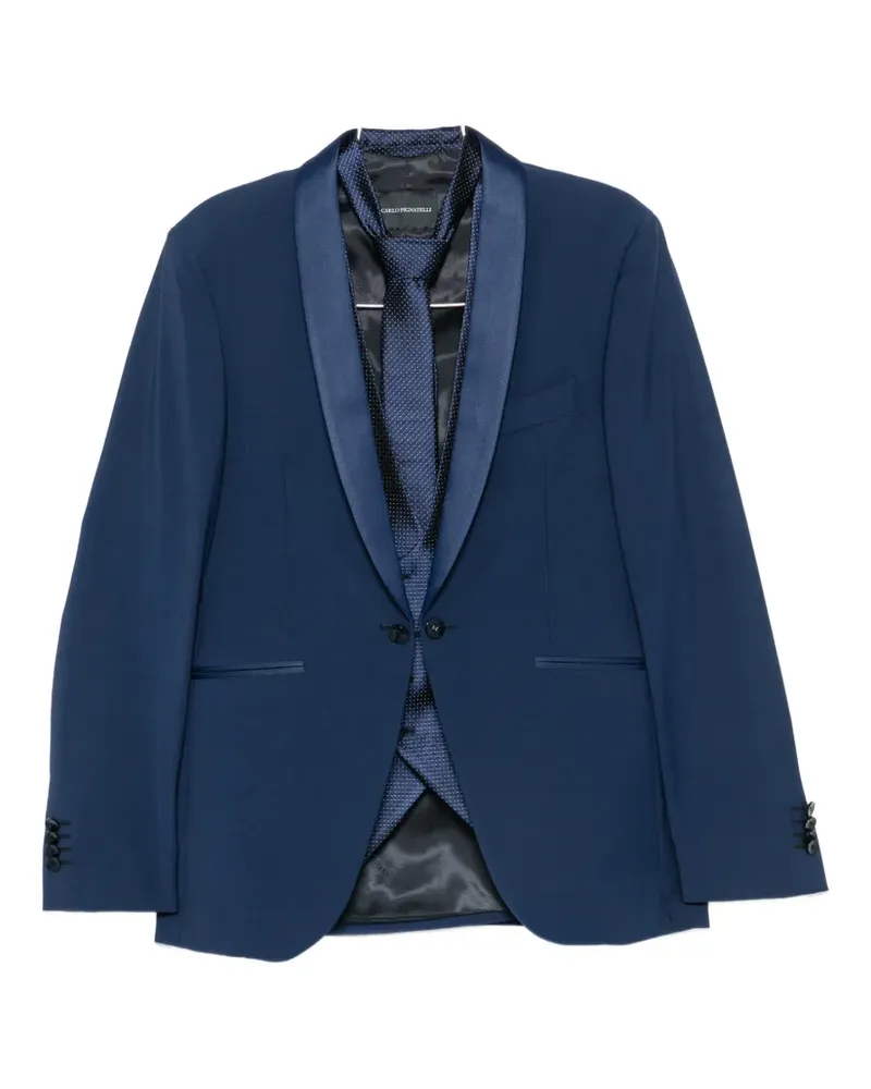 Carlo Pignatelli shawl-lapel single-breasted three-piece wool suit - Blau Blau