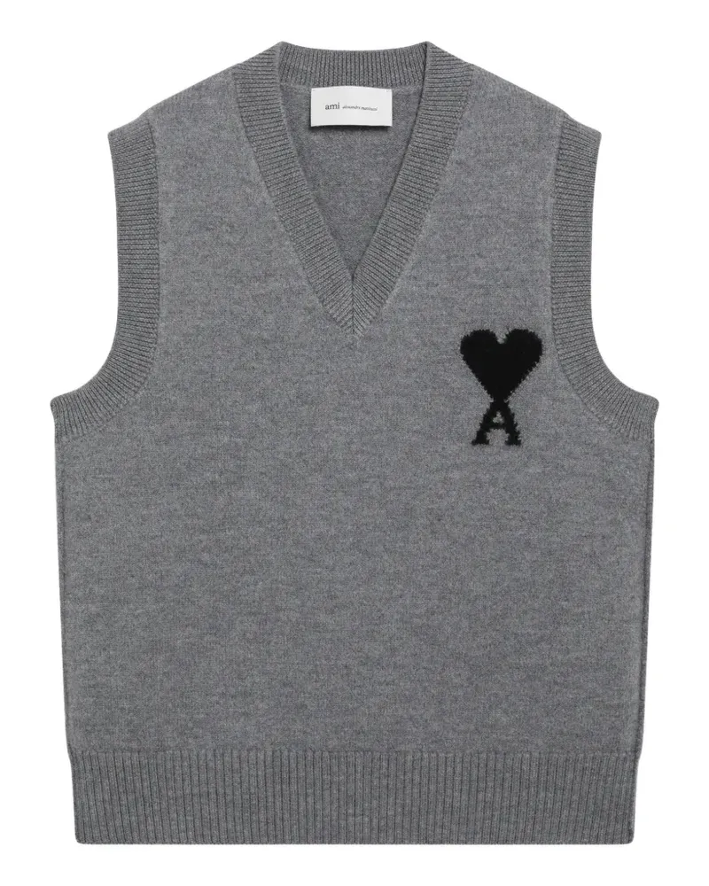 AMI Paris Ami de Coeur Pullunder mit V-Ausschnitt - Grau Grau