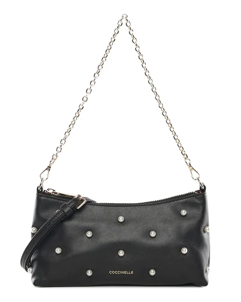 Coccinelle pearl-detail chain-strap shoulder bag - Schwarz Schwarz