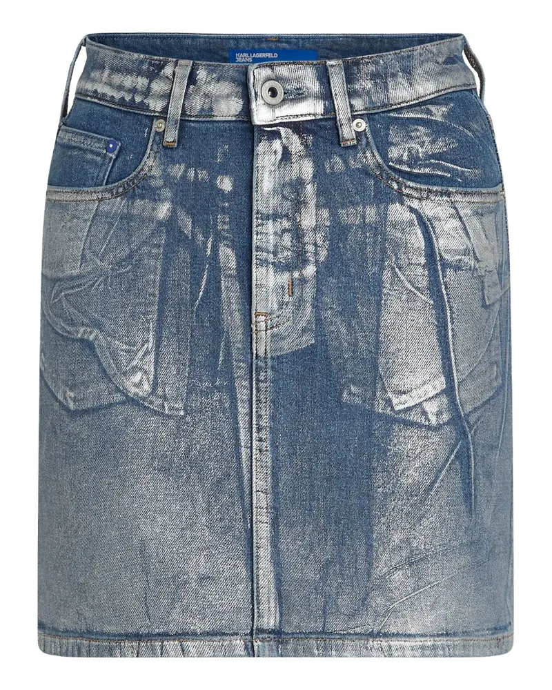 Karl Lagerfeld Beschichteter Minirock aus Denim - Blau Blau