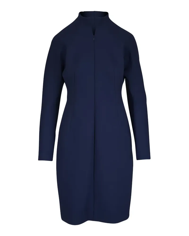 Akris mock-neck long-sleeve mini dress - Blau Blau