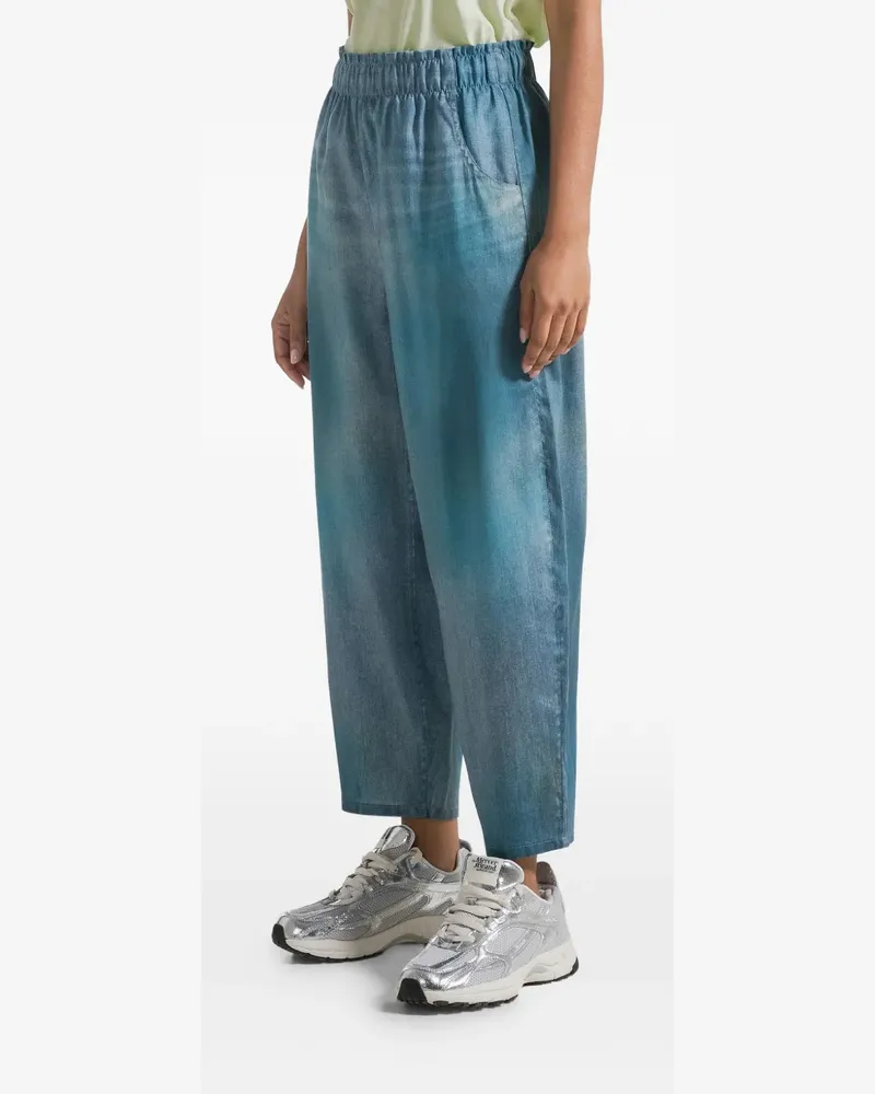 Deha faded-effect elasticated-waist trousers - Blau Blau