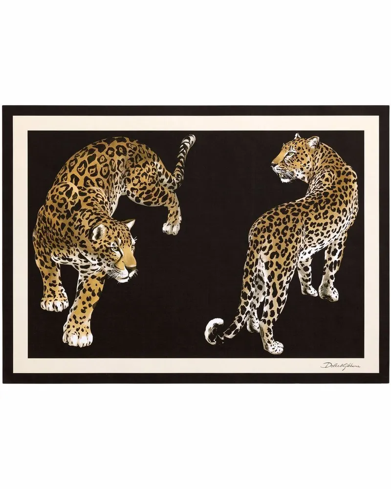 Dolce & Gabbana Tischset mit Leopardenmotiv - Schwarz Schwarz