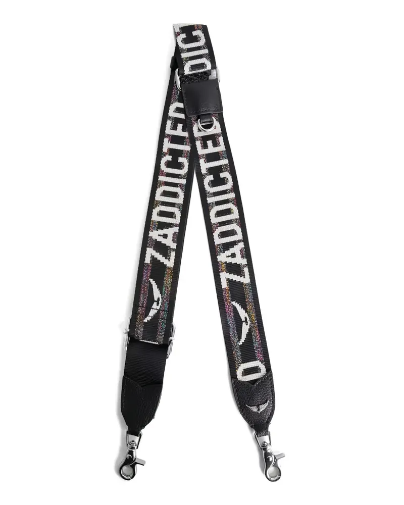 Zadig & Voltaire glitter intarsia bag strap - Schwarz Schwarz