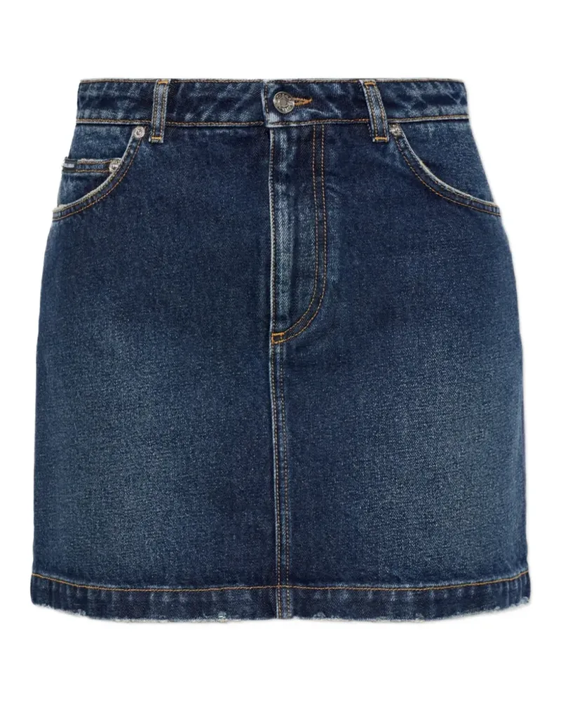 Dolce & Gabbana Minirock mit Logo-Schild - Blau Blau
