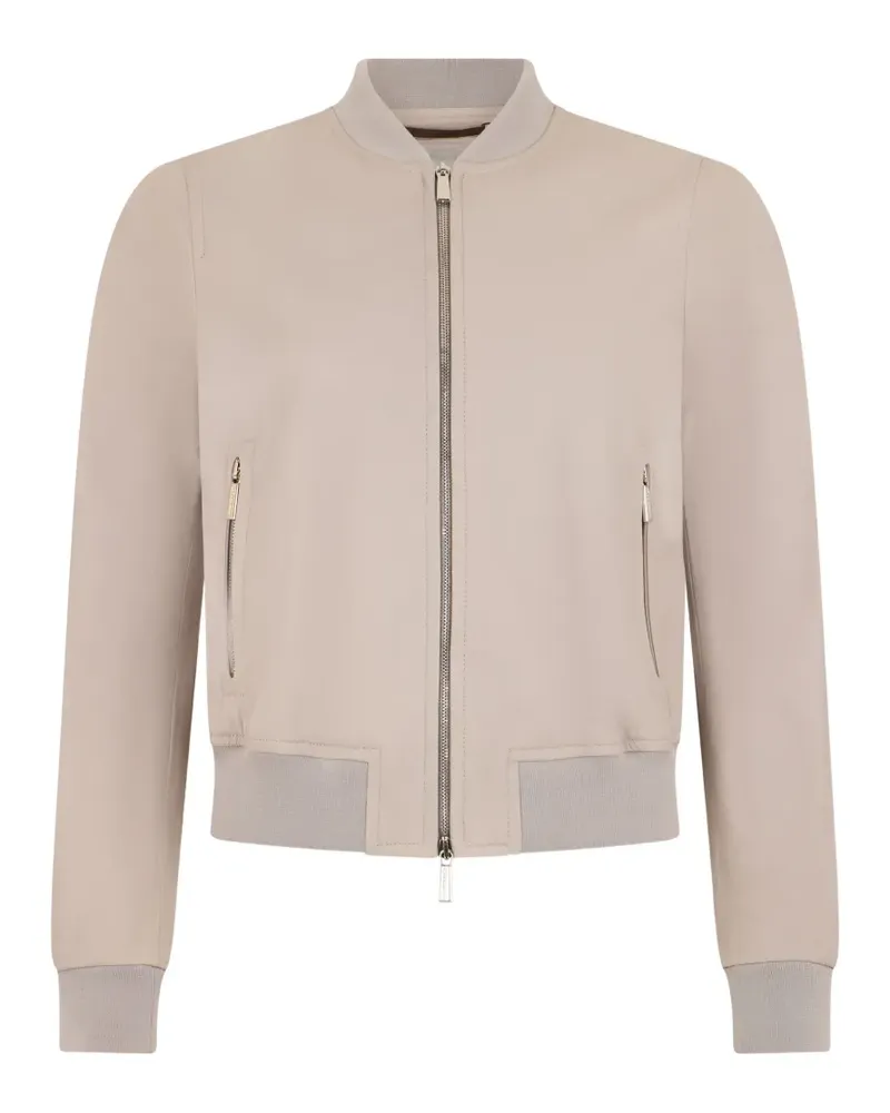 MOORER leather bomber jacket - Nude Nude