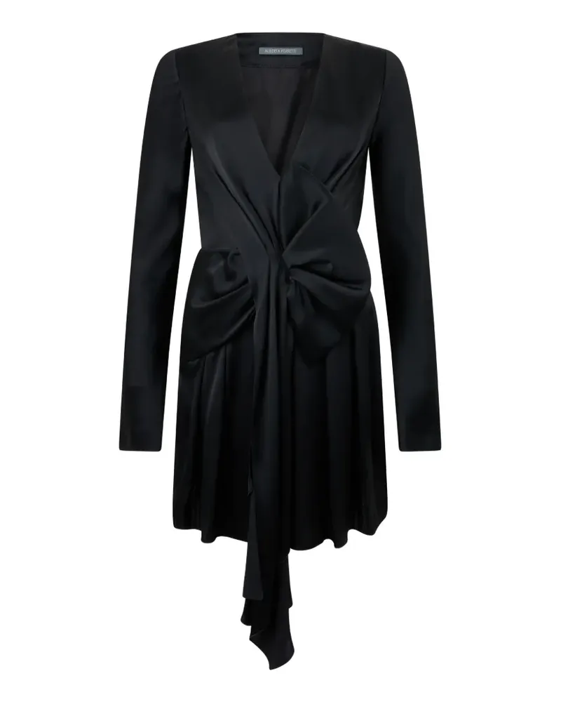 Alberta Ferretti Drapiertes Midikleid mit Knotendetail - Schwarz Schwarz