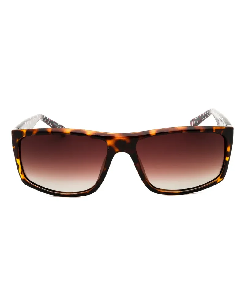 Fila tortoiseshell-effect rectangle-frame sunglasses - Braun Braun