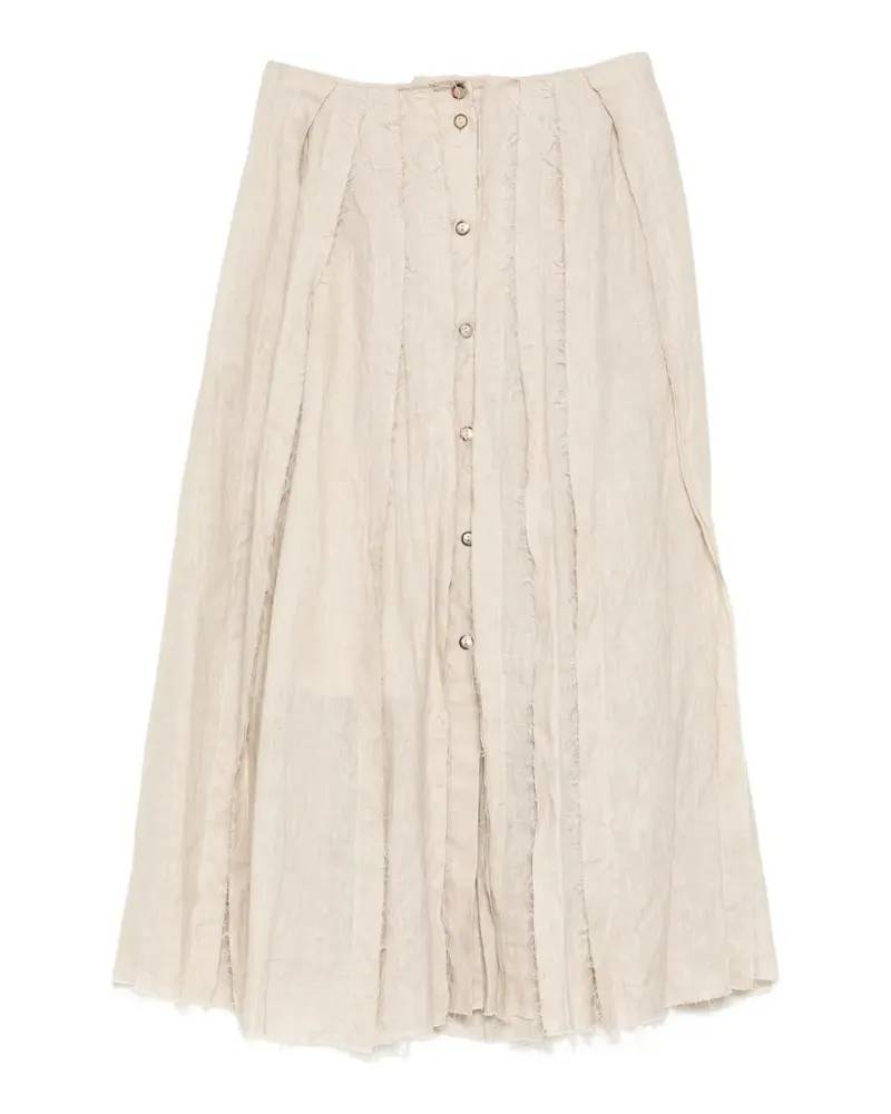 forme d'expression raw-edged pleated skirt - Nude Nude