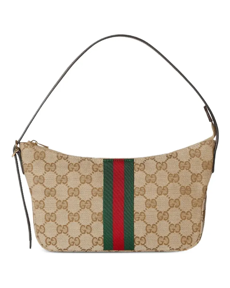 Gucci small Lunetta GG canvas shoulder bag - Nude Nude