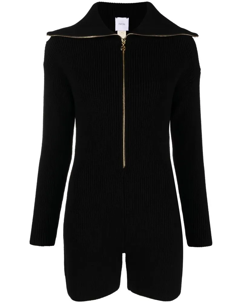 Patou Gerippter Playsuit - Schwarz Schwarz