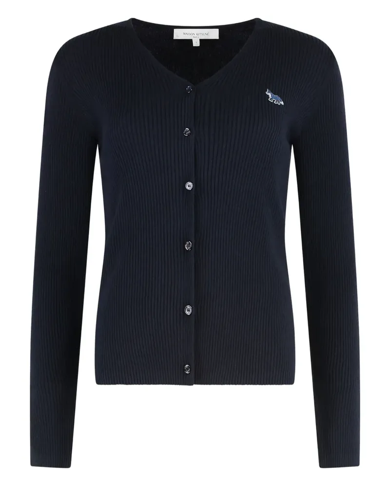 Kitsuné Cardigan mit Logo-Patch - Blau Blau