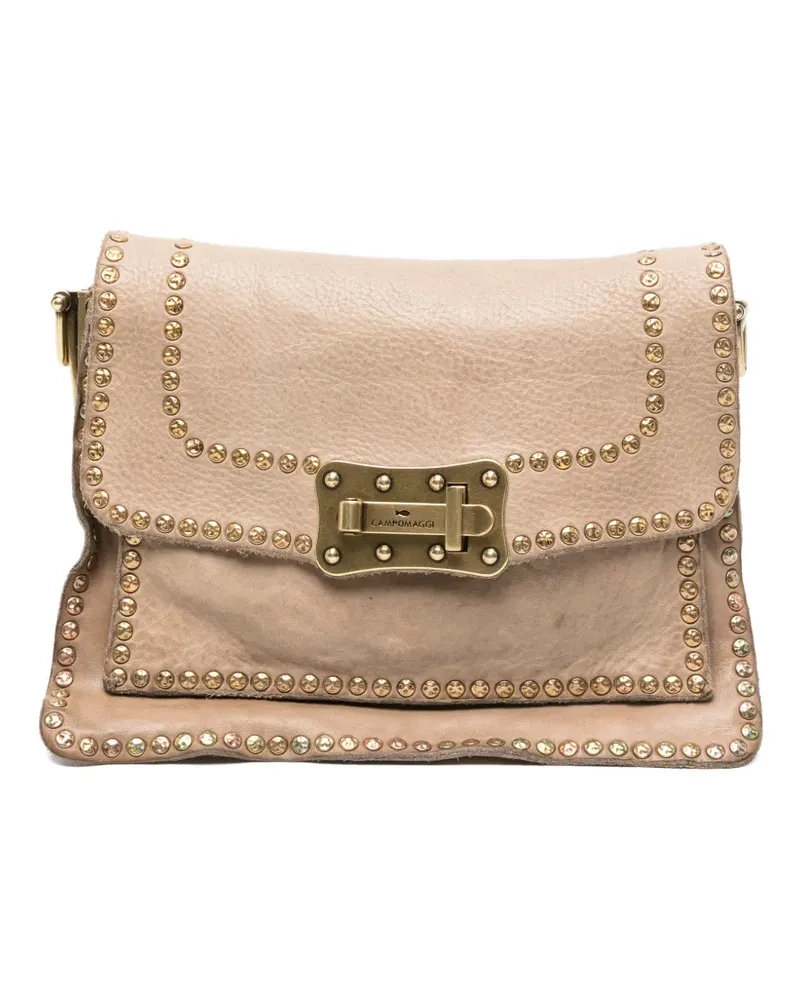 Campomaggi Agnese stud-embellished leather cross body bag - Nude Nude