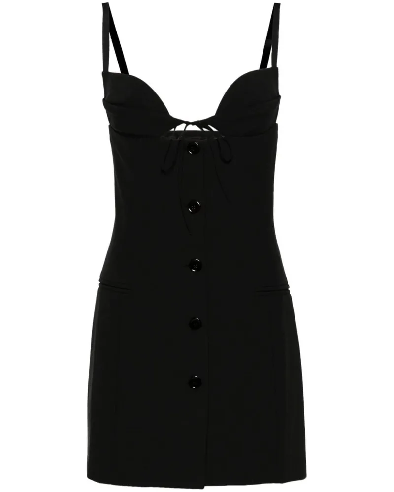 Nensi Dojaka Minikleid mit Knöpfen - Schwarz Schwarz