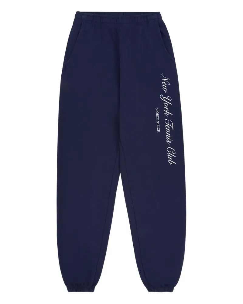 SPORTY & RICH Jogginghose mit Logo-Detail - Blau Blau
