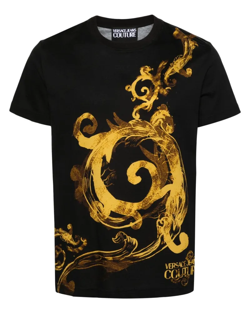 Versace Jeans T-Shirt mit Barocco-Print - Schwarz Schwarz