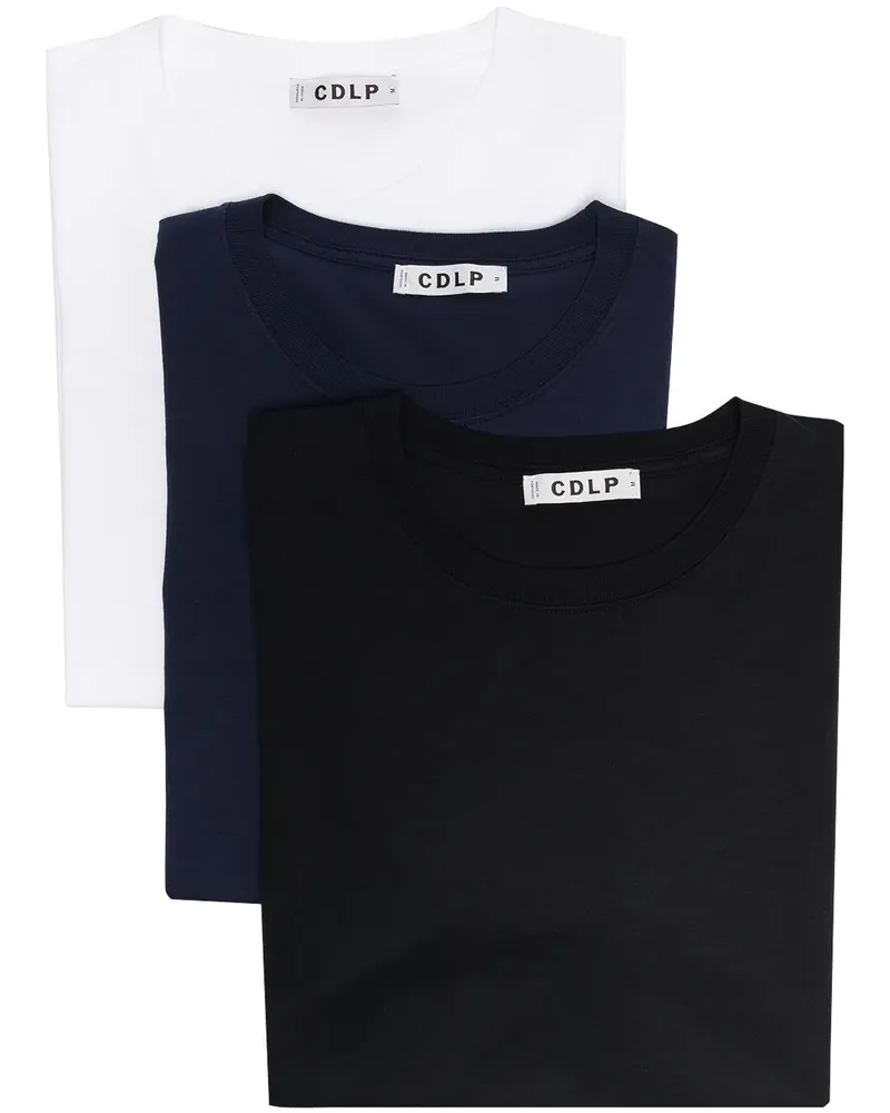 CDLP T-Shirts mit Rundhalsausschnitt (3er-Set) - Schwarz Schwarz