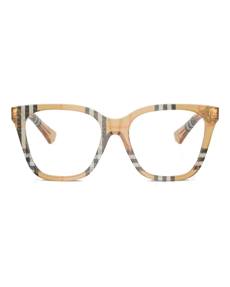 Burberry Eckige Brille mit Karomuster - Nude Nude