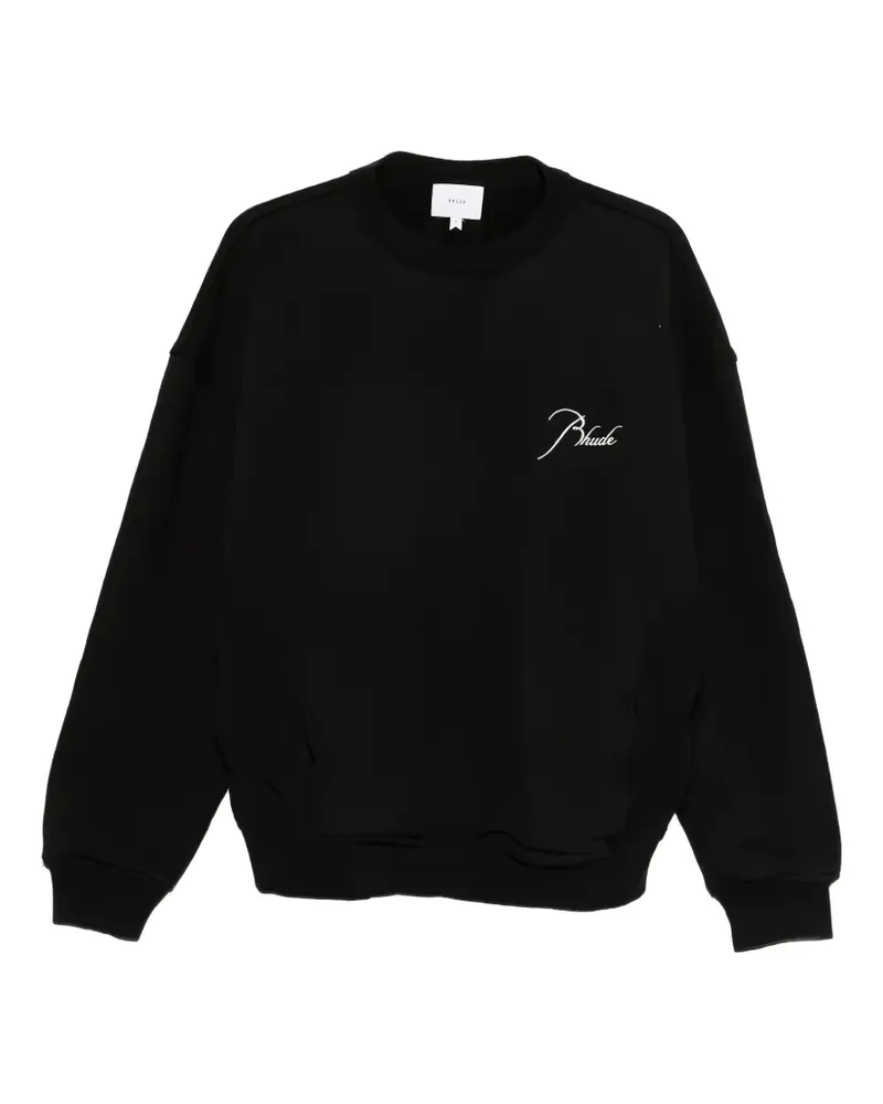 RHUDE logo-embroidered sweatshirt - Schwarz Schwarz