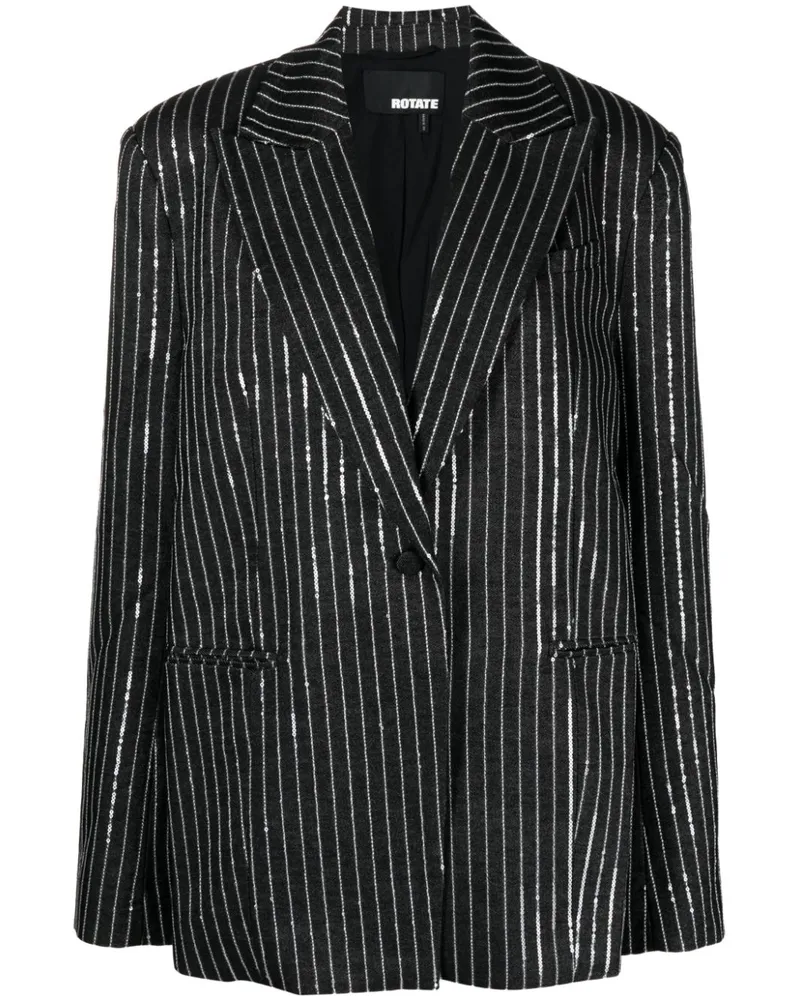 ROTATE Birger Christensen Einreihiger Blazer mit Pailetten Black