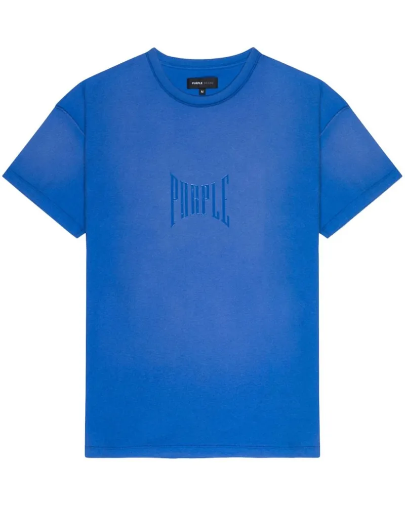 PURPLE BRAND T-Shirt mit Logo-Print Blau