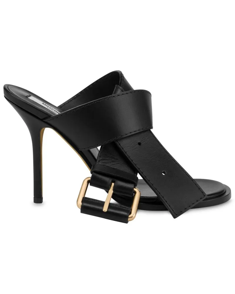 Moschino Mules mit Zierschnalle - Schwarz Schwarz