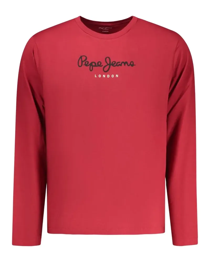 Pepe Jeans Langarmshirt mit Logo-Print - Rot Rot