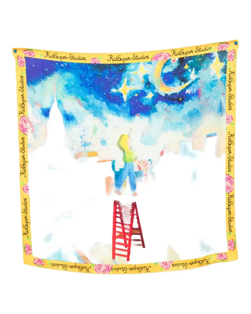 KidSuper floral-print scarf - Blau Blau