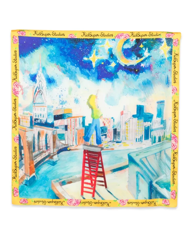 KidSuper floral-print scarf - Blau Blau