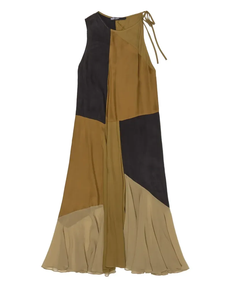 BIMBA Y LOLA Asymmetrisches Patchwork-Kleid - Braun Braun