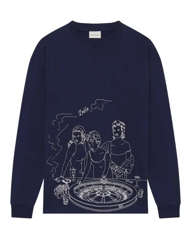 Drôle de Monsieur Casino Scene Langarmshirt - Blau Blau