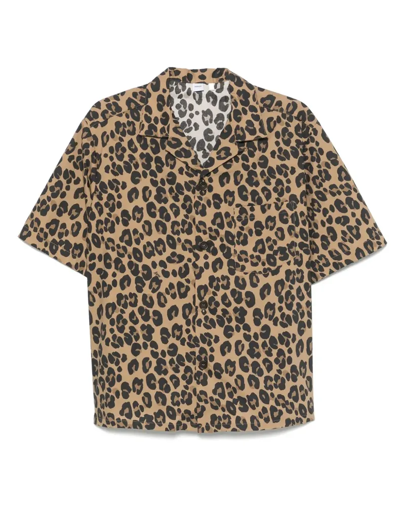 ASPESI Hemd mit Leoparden-Print - Braun Braun