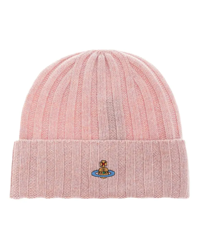 Vivienne Westwood Gerippte Classic Beanie mit Stickerei - Rosa Rosa