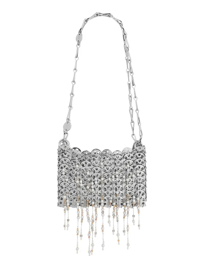 Paco Rabanne 1969 Nano Mini-Tasche mit Fransen - Silber Silber