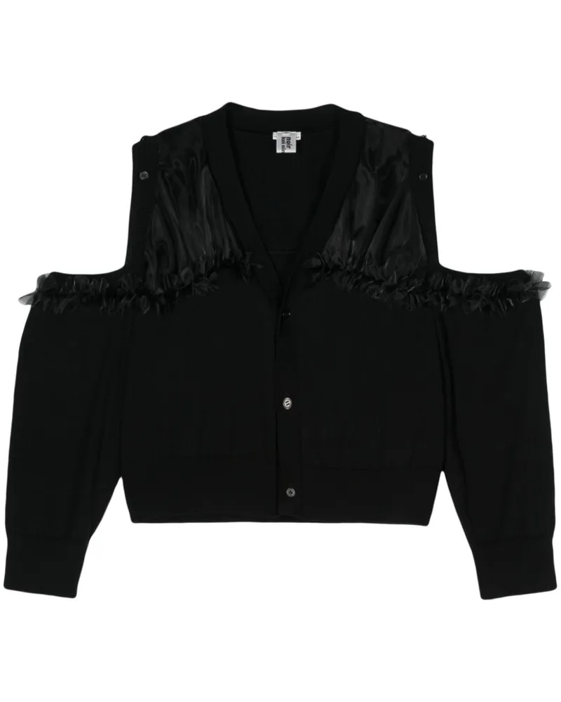 Noir Kei Ninomiya Cardigan mit Rüschen Schwarz