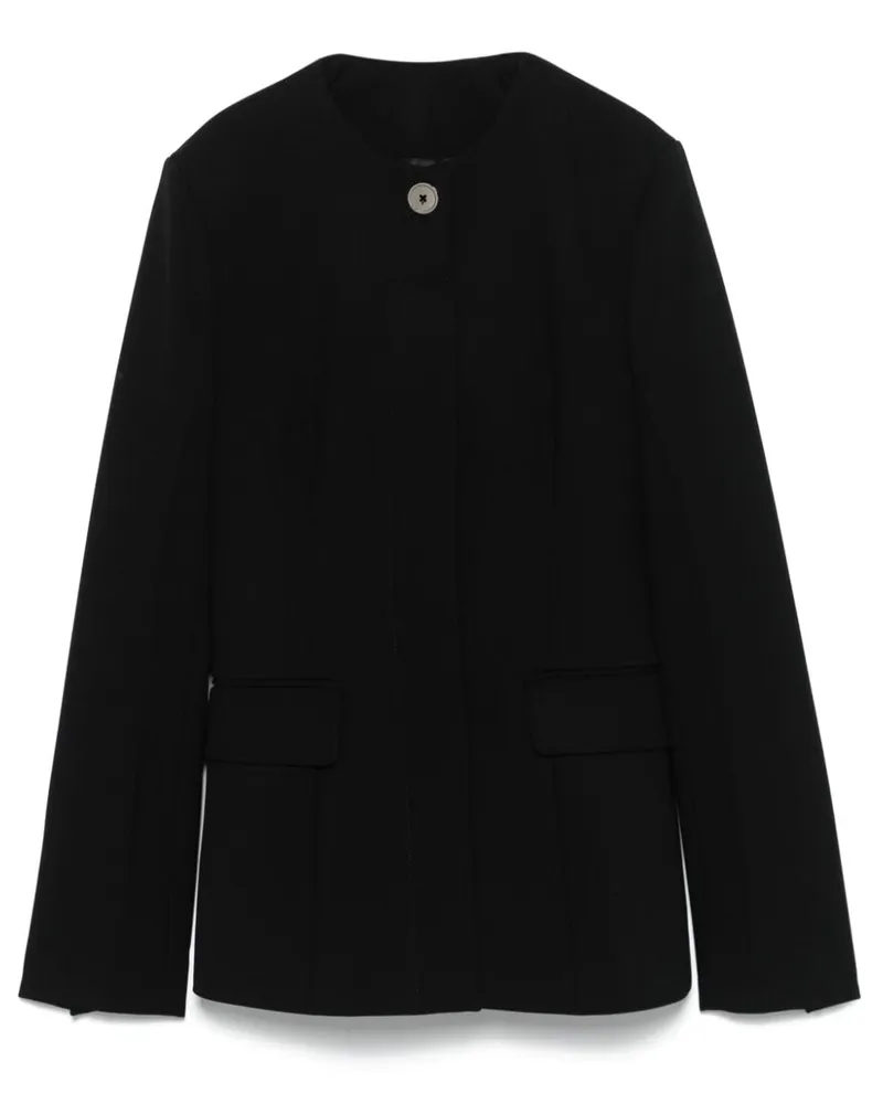 Totême Kragenlose Jacke - Schwarz Schwarz