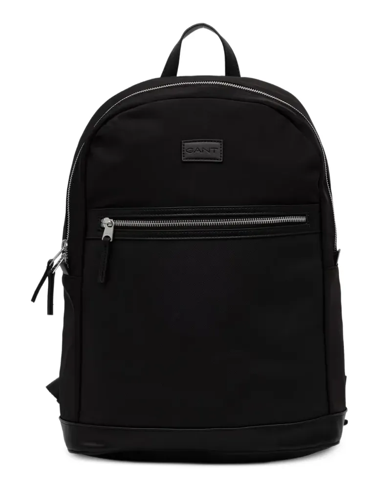 Gant logo-patch zip-around backpack - Schwarz Schwarz